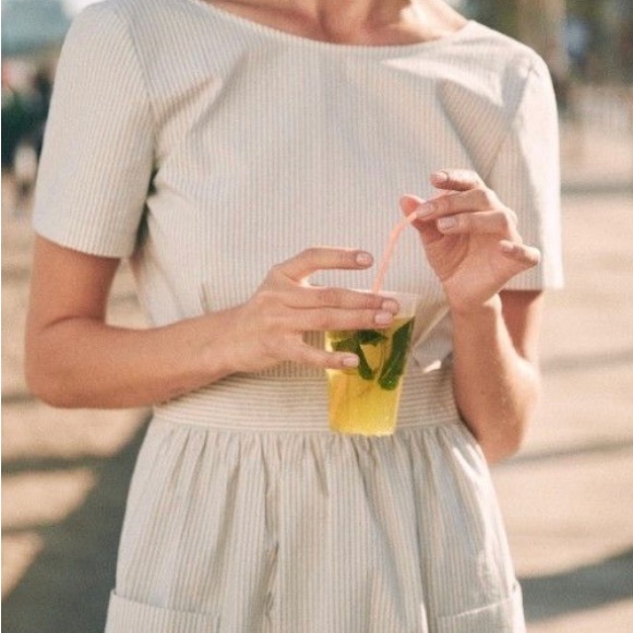 Beautiful SÉZANE (Fra) summer backless striped dress with pockets, EU40 (US8) - Picture 11 of 11